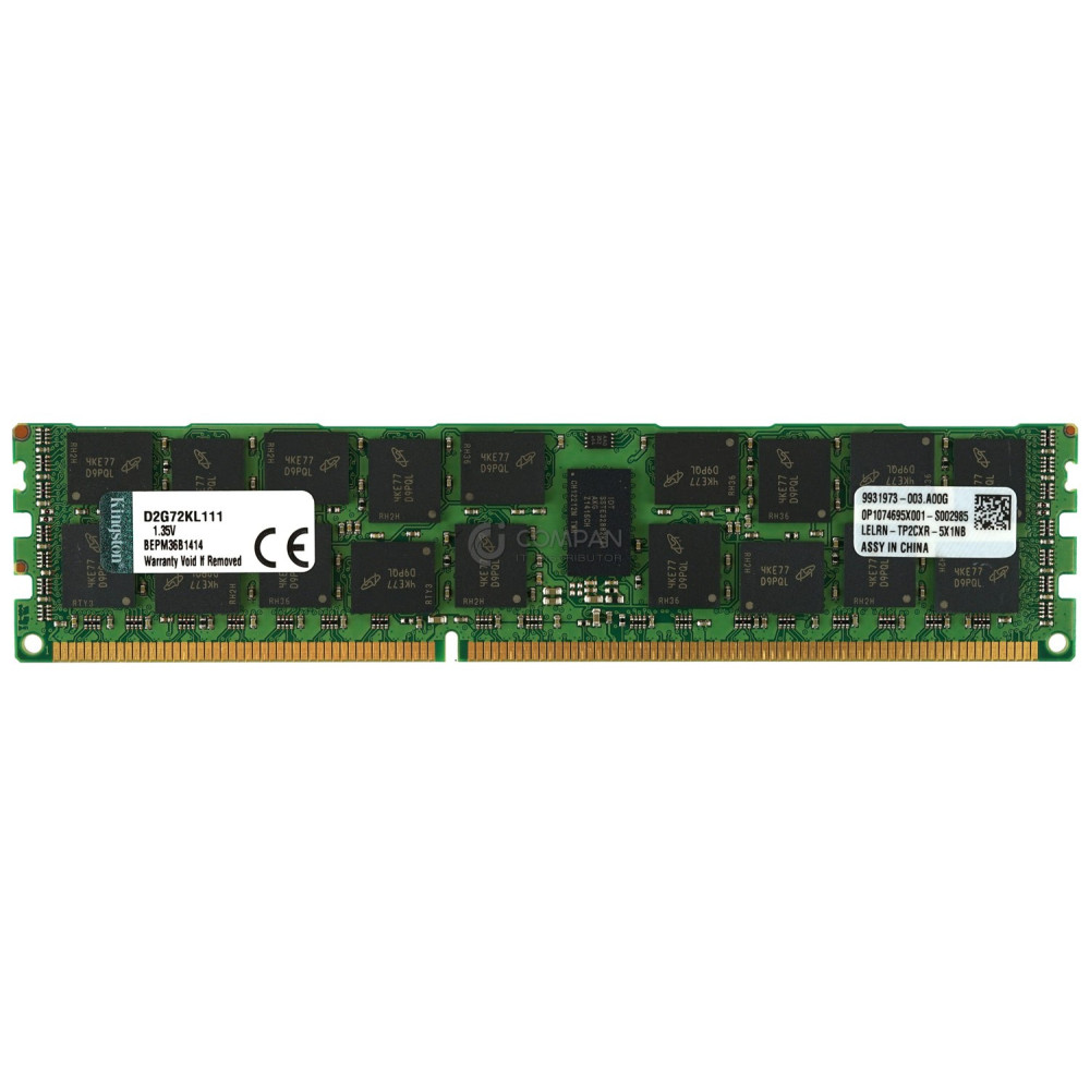 D2G72KL111 KINGSTON MEMORY 16GB 2RX4 PC3-12800R  DDR3 - BEPM36B1414